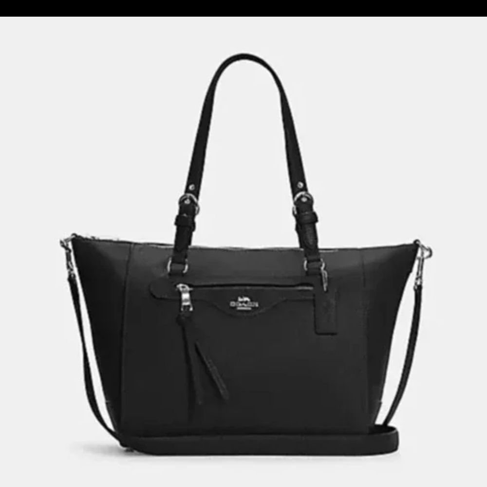 Coach Black Leather Tote Bag